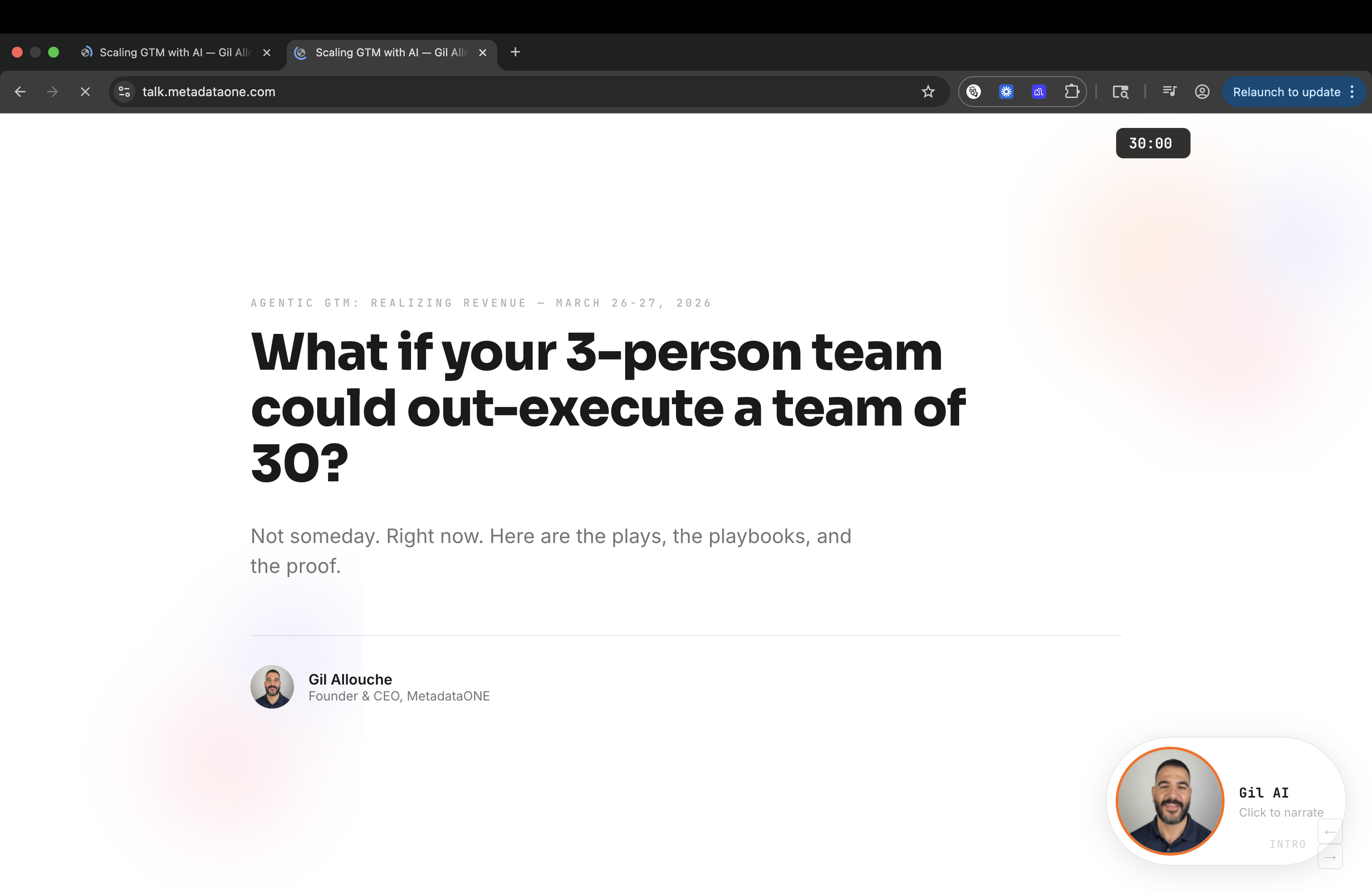talk.metadataone.com live web app